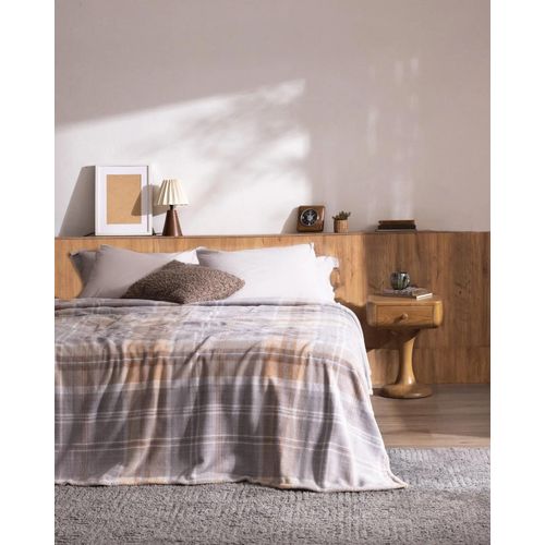 Couverture Imprimée Double Welsoft Tignes - Gris