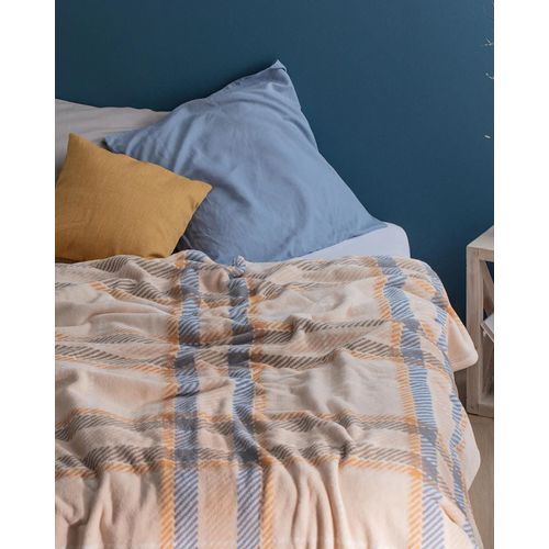 Couverture Double Imprimée En Polaire Antonin Welsoft - Beige/Bleu