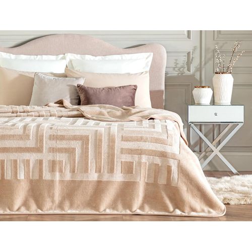 Couverture Double En Vison Gaufré Clémentine - Beige