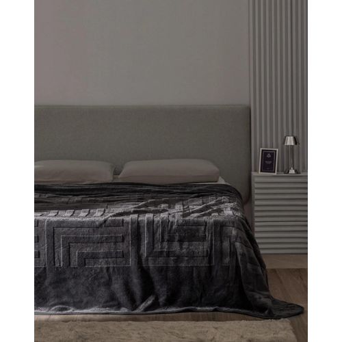 Couverture Double Vison Embossé Clémentine - Anthracite