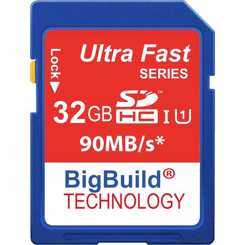 32Go 90Mo/S Ultra Rapide Carte Mémoire Pour Camera De Canon Eos M6, Classe 10 Sd Sdhc