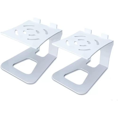 Pieds D'Enceintes Home Cinéma Enceinte De Bureau Étagère Studio Bibliothèque Moniteur Boîte Support Haut-Parleur Base Support D'Enceinte (Color White, Size 18Cm)