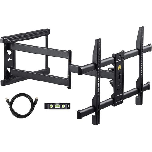 Support Mural Pour Tv À Longue Portée, Pivotant Et Inclinable Avec Bras De 77Cm De Long Pour Installation En Coi Lat-Convient Aux Télév Urs De 37 À 70"",Vesa 600X400Mm, Load 45 Kg