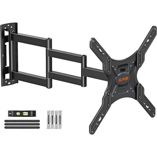 Support Mural Tv À Bras Long Support Tv D'Angle Pour La Plupart Des Télév Urs De 26 À 60 Pouces Avec Bras D'Extension De 749 Mm, Vesa 400X400 Mm . Jusqu'À 35 Kg Ev3017
