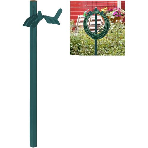 ChenQuanSarl-Support Tuyau DArro , Autonome, Enrouleur Debout, Acier, Solide, Dérouleur Droit, Hlp 108X26X18Cm, Vert
