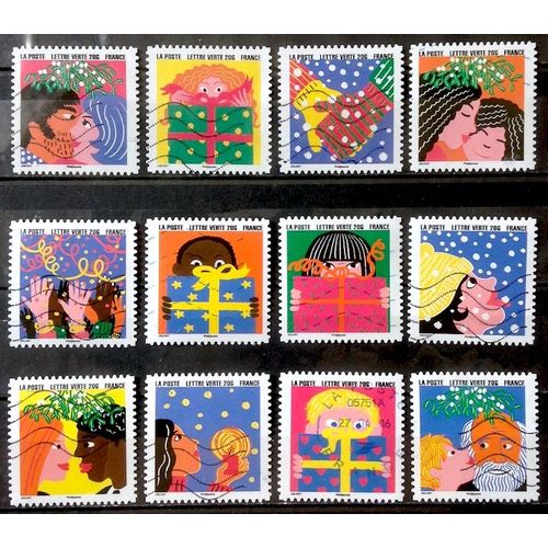 Série Voeux 2015 - Très Jolis N° 1190 1191 1192 1193 1194 1195 1196 1197 1198 1199 1200 1201 Obl - Cote 7,20€ - France Année 2015 - Brn83 - N32141