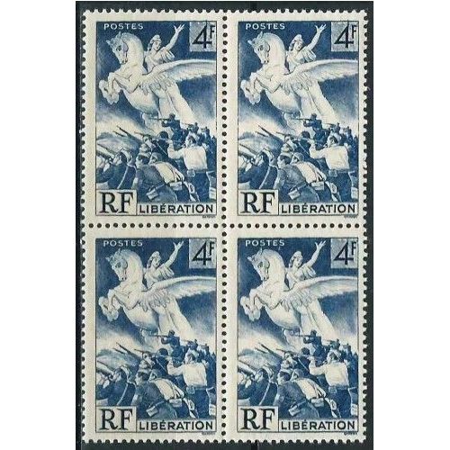 France 1945, Très Beau Bloc 4 Timbres Neufs** Luxe Yvert 669, Libération De La France,