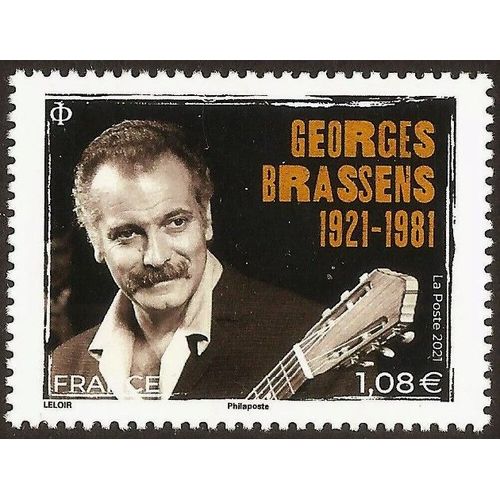 France 2021, Très Beau Timbre Neuf** Luxe Yvert 5531, Georges Brassens, Auteur Compositeur Interprète.