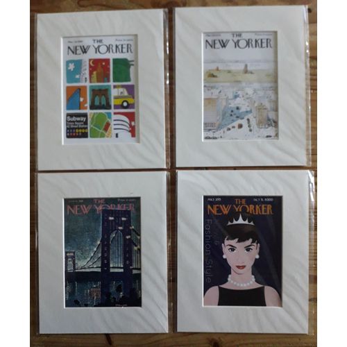 Lot De 4 Affichettes De Couvertures Du New Yorker