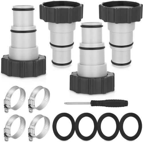 4PCS Adaptateur Tuyau Piscine - Adaptateur pour Piscine Intex - adaptateurs de Tuyau de 32/38 mm