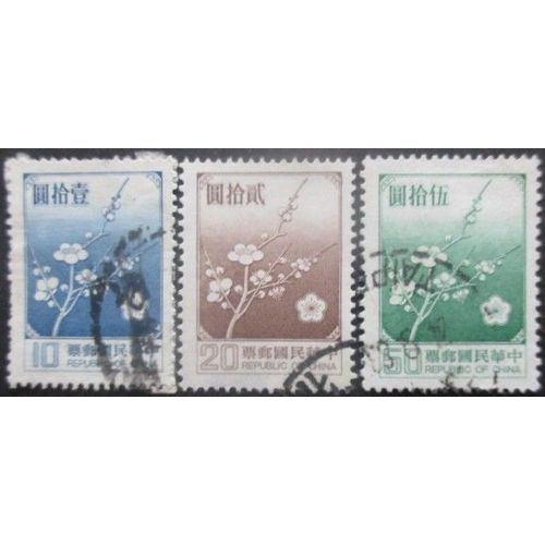 Taiwan N°1237 Au 1239 Fleurs Oblitérés