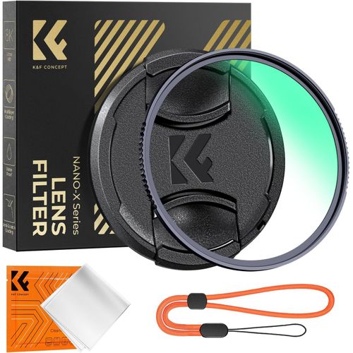62mm Filtre UV Protection de Nano-X et Bouchon d'objectif et Chiffon de Nettoyage pour Appareil Photo