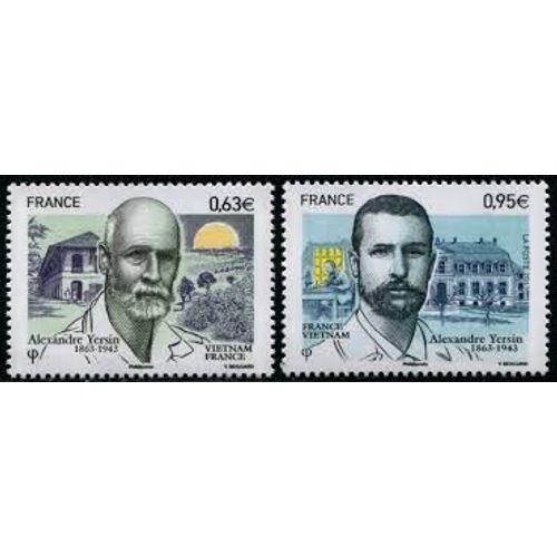 Alexandre Yersin Médecin Et Bactériologiste : Portraits La Paire Émission Commune France/Vietnam Année 2013 N° 4798 4799 Yvert Et Tellier Luxe