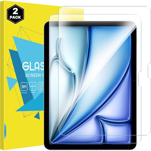 Protection D'écran Pour Ipad Air 11 Pouces M3/M2 2025/2024 (Air 7e/6e Génération), Adapté À L'étui Dureté 9h Film Mince Verre, 2pcs Film Verre Trempé Haute Définition Anti-Rayures, Clair