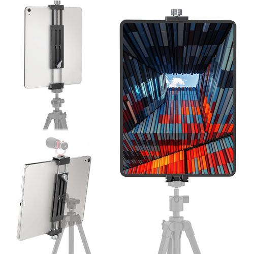 Support de Trépied pour iPad en Aluminium,Adaptateur de Trépied pour Tablette vec vis 1/4"",Sabot Froid,2 Acra Swiss,Support iPad pour Trépied,Support pour 4,7"" à 14"" Tablettes,Smartphone