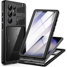 Coque Pour Samsung Galaxy S23 Ultra Étanche [Ip68 Imperméable] 360 Indestructible Antichoc Integral Antipoussière Waterproof Etui Protection,Noir[H1977]