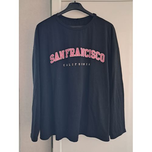 T-Shirt Taille 54-56 Noir Inscription Rose