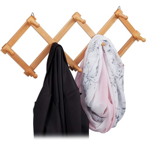 Garde Robe Murale En Bois Tringle De Garde Robe, 10 Crochets, Stable, Vestiaire, Choix De Couleurs.[T38]