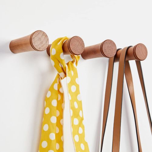 porte manteau mural bois,patères portemanteaux pour entrée,crochet mural a visser,patere enfant,crochet chapeau ((R3,5 - cerise - 8 cm, 6p))