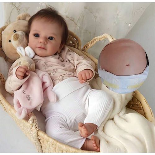 Poupée Reborn Réaliste Fille Nouveau-né Vrai Poupée De Bébé Yeux Ouvert 50cm