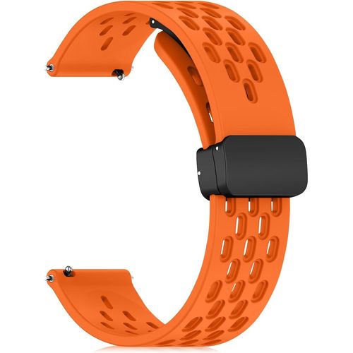 20mm 22mm Silicone Bracelet Montre Pour Homme Femme, Magnétique En Silicone Souple Bande Sportif, [Résistant À L'usure] [Respirant] Sport Bracelet - (20 Mm, Orange)[Con5301057]
