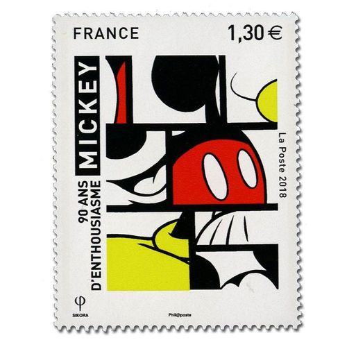 90ème Anniversaire De Mickey Année 2018 N° 5259 Yvert Et Tellier Luxe