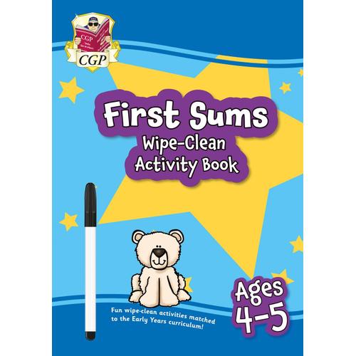 New First Sums Wipe-Clean Activity Book For Ages 4-5 (With Pen)