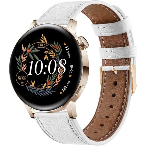Bracelet Compatible Avec Huawei Watch Gt 3/Gt 2 42mm Cuir Bracelets De Remplacement Pour Honor Magic Watc H 2 42mm/Galaxy Watch 7 6 5 44mm 40mm, 20mm Bracelet Fermoir En Or[Con5301007]