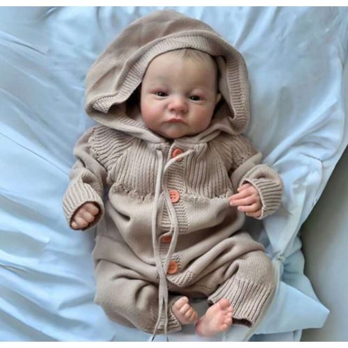 Poupée Reborn Garçon Yeux Ouvert Réaliste Nouveau-né Vrai Poupée De Bébé 45cm