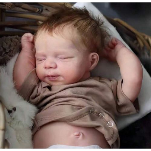 Poupée Reborn Bébé Fille Nouveau-né Vrai Poupée Bébé Dormant Plein Vinyle 50cm