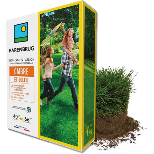 Gazon Ombre Et Soleil-Performant En Conditions Ombragées-Adapté Aux Zones Ensoleillées-Fin Et Dense-Pour Végétaliser Des Petits Jardins Urbains-Fabriqué En France-1kg