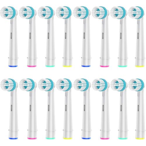 16 Têtes De Brossette De Rechange Ortho Care, Compatibles Avec Les Brosse A Dent Electrique Braun Oral B, Pour Un Nettoyage Précis Autour Des Dents Et Des Appareils Orthodontiques.[Tee530205]