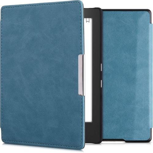 Étui Compatible Avec Kobo Aura H2o Edition 1 Coque - Étui À Rabat Magnétique Tablette Ereader Similicuir - Pétrole[Ave5301531]