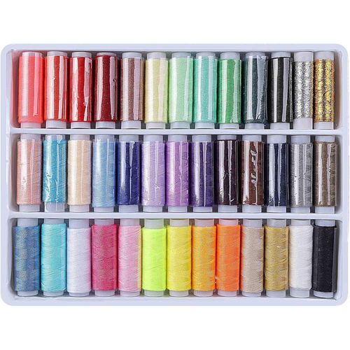 Fils À Coudre,Fils À Broder 39 Couleurs Fils À Coudre Bobines En Polyester Pour Broderie Cucitura Di Quilting E Cucitura A Macchina
