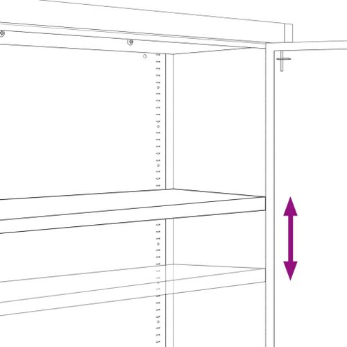 Vidaxl Classeur Blanc 90x40x180 Cm Acier