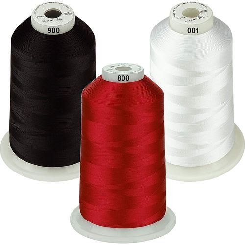 33 sélections - Lot de plusieurs couleurs assorties de fil en polyester pour machine à broder 5500Y pour machines à coudre tout usage - Couleur essentielle 1