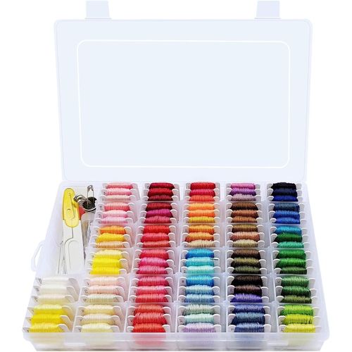 Fil À Broder - 110 Couleurs - Fil À Broder - Avec Organisateur De Rangement - Fil À Broder - Bracelet - Kit De Broderie - 43 Outils De Point De Croix
