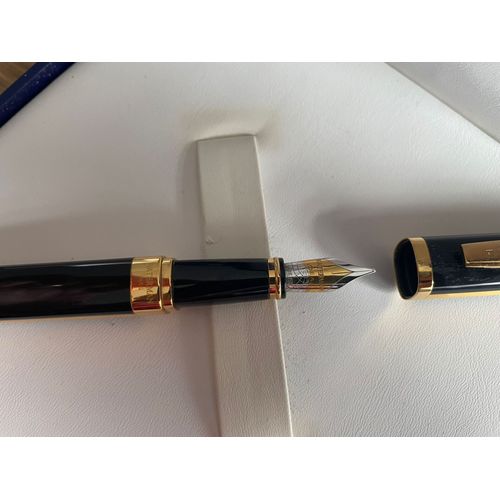 Stylo-Plume Waterman Perspective Or & Argent Avec Plume 18k Et Coffret D'origine