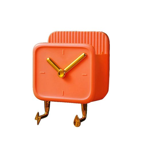 2pcs Boîte De Rangement Murale Pp Horloge En Forme De Conteneur Multifonctionnel Avec Crochets Pour Dortoir Chevet