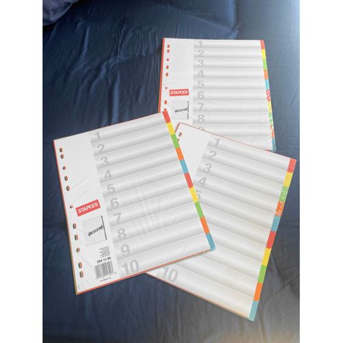 3 Paquets Intercalaires Staples Format A4 6 Onglets