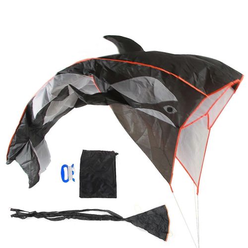 Unisexe 3D Baleine Cerf-volant Sans Cadre Doux Parafoil Dessin Animé Animal Étanche 3D Sans Cadre Brise Kite pour Plage