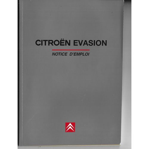 Manuel D'Utilisation Citroën Évasion 1999