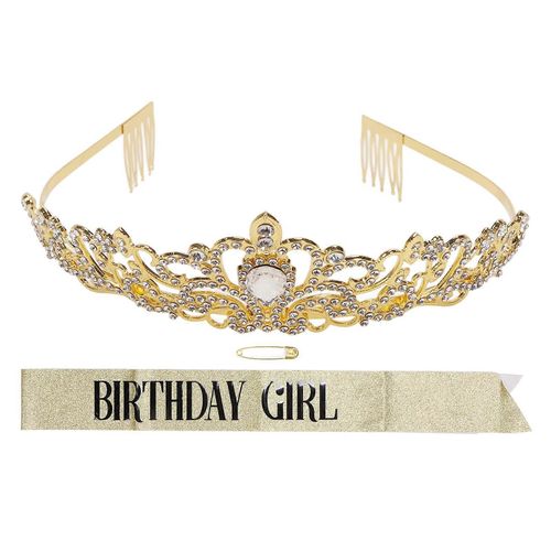 Couronne De Ceinture De Mariée Ensemble Beau Strass Élégant Or Couronne De Mariée Kit De Bandoulière Pour Le Mariage