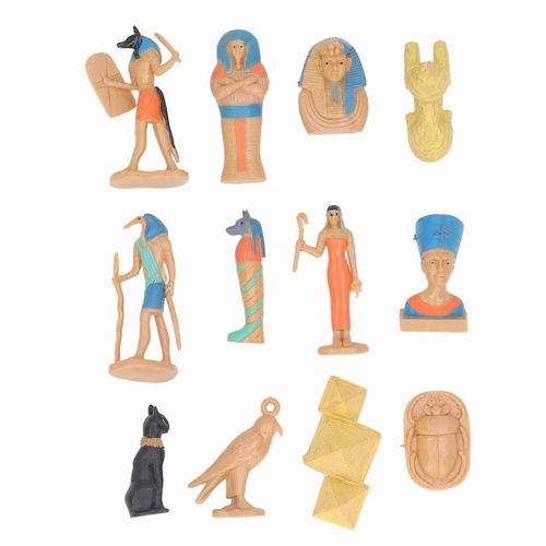 12pcs Ancien Sphinx Égyptien Figures Exquis Sculpture Reine Égyptienne Modèle Jouet pour Affichage