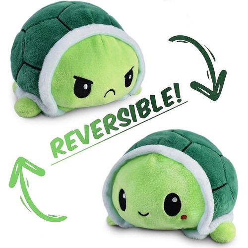 SBSGV Tortue Double Face Peluche Happy Sad Turtle Moelleux Mini Tortue En Peluche Pour Tous Les Âges Vert
