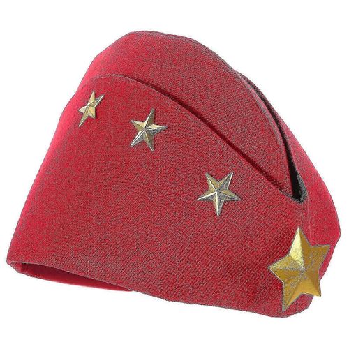 Sailor Danse Chapeau Square Danse Performance Voilier Fan Hôtesse De L¿Air Bateau Automne Quatre Étoiles Bérets Casquette Militaire (Rouge)