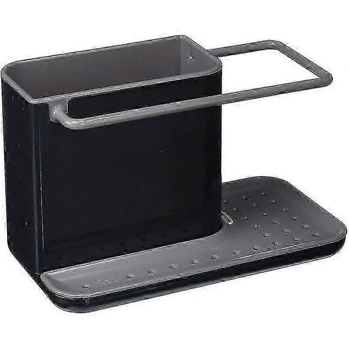 Chariot de rangement d¿évier, support pour éponge, grattoir, brosse, liquide vaisselle, torchon, petit modèle-gris foncé gris