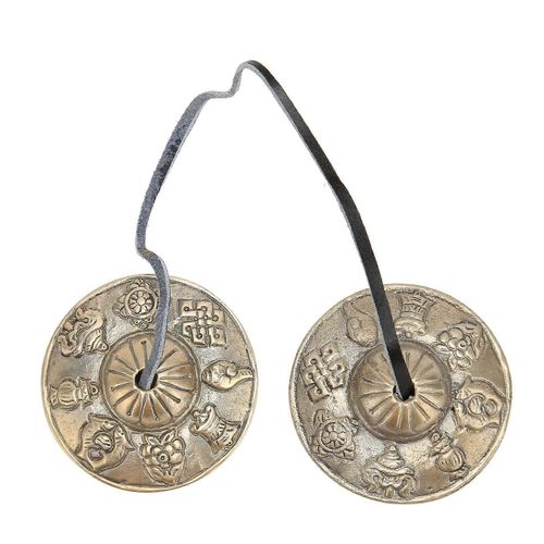 Cymbales Tibétaines Modèles De Bon Augure Bonne Chance Pénétration Sonore Puissante Artisanat Cloches Tibétaines