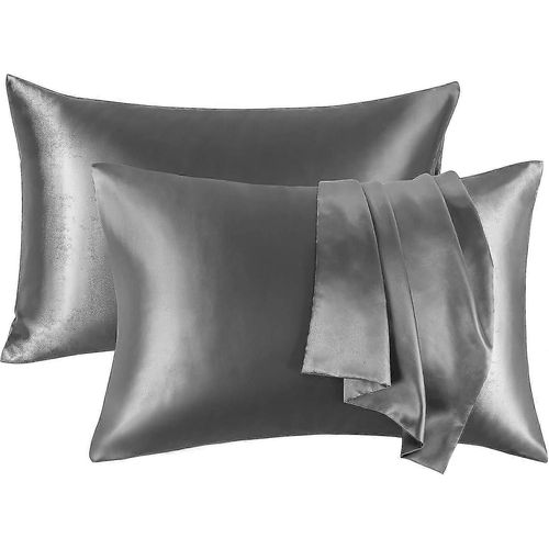 Taies D¿Oreiller En Satin De Soie Pour Cheveux - Bpc Bed Pillow Cases Queen Size Set De 2 Pour Les Cheveux Et La Peau, Taie D¿Oreiller En Satin 20x30 Pouces, Housses D¿Oreiller Avec Envelo
