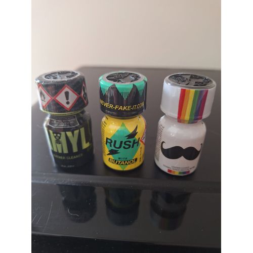 Poppers Amyl - Rush Butanol -Moustache Lot 3 Flacons 10 Ml